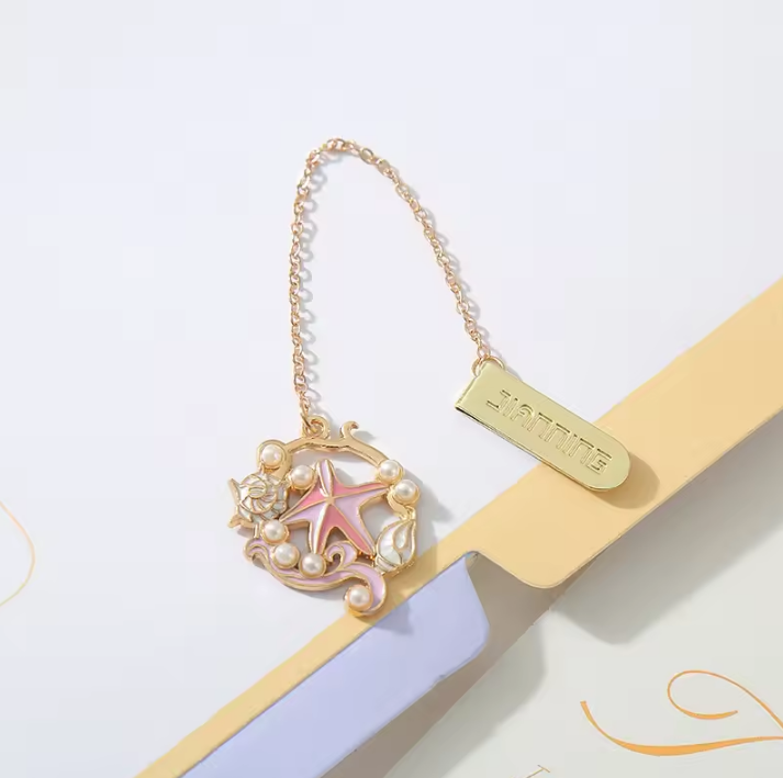 Starfish Metal Bookmark Cartoon Style Multi-Functional Book Clip Pendant