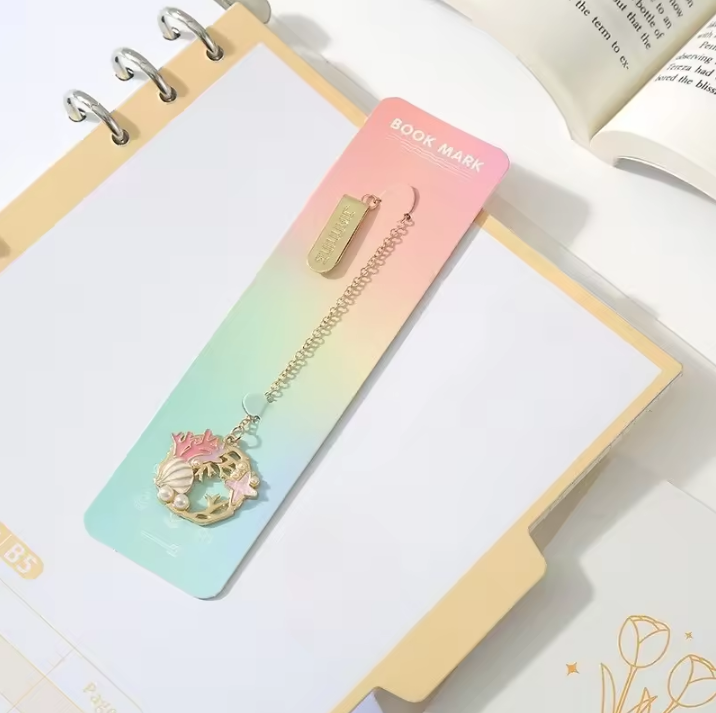 Starfish Metal Bookmark Cartoon Style Multi-Functional Book Clip Pendant