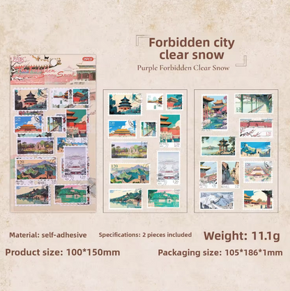 2 Sheets Postal City Charm Series Journaling stickers