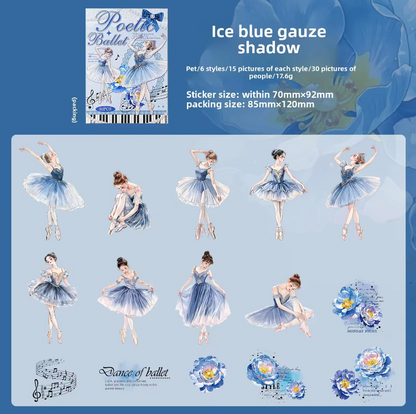 30 Pcs Ballet Monologue Series Ballet-themed Scrapbooking Stickers