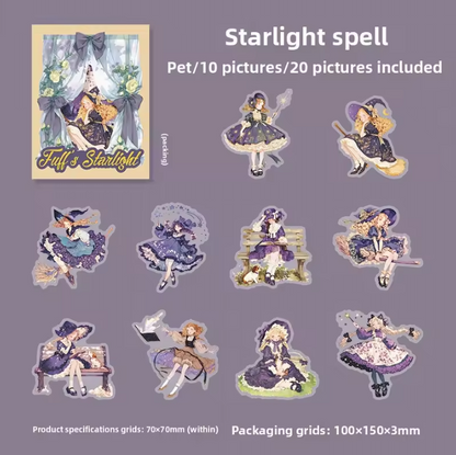 20 Pcs Fufu's Starry Series Lolita themed Retro Character Stickers