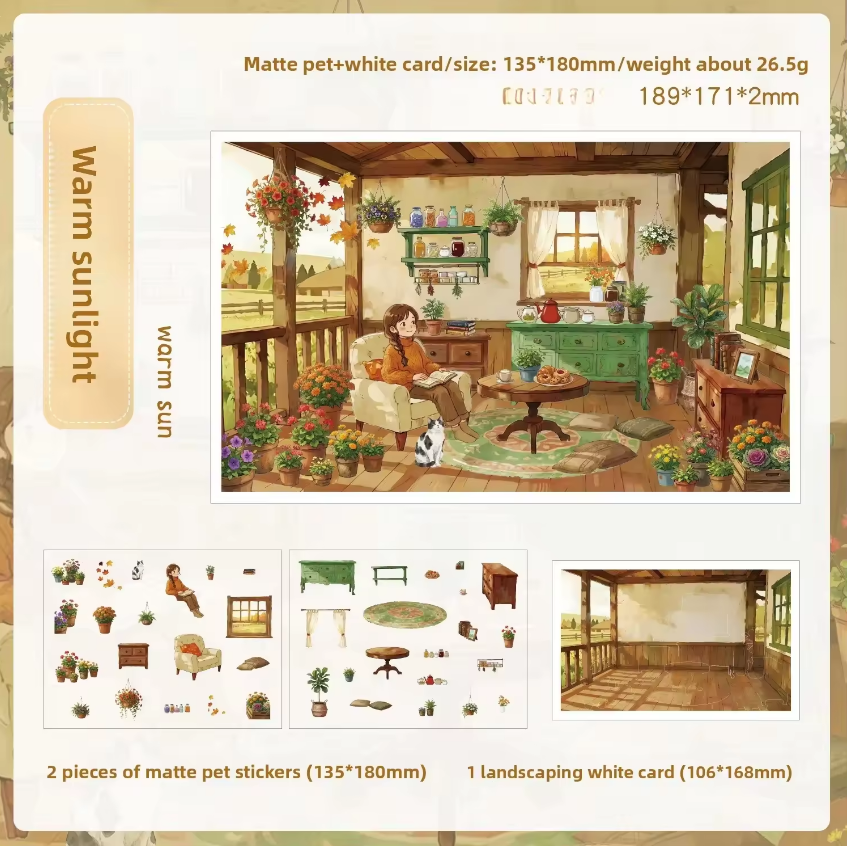3 Sheets Floating Light Collection Decorative 3D Stickers