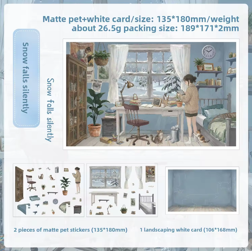 3 Sheets Floating Light Collection Decorative 3D Stickers