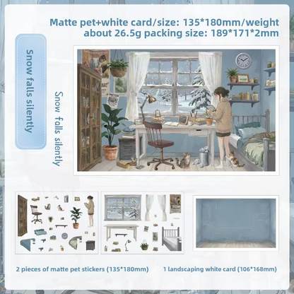 3 Sheets Floating Light Collection Decorative 3D Stickers