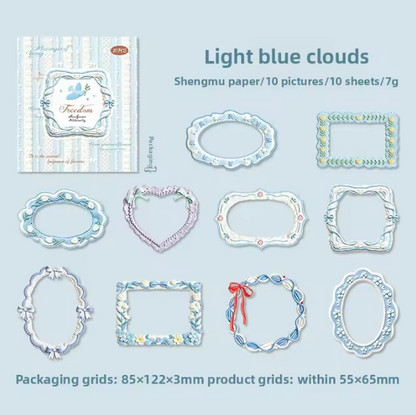 10 Pcs Milky White Border Vintage-inspired Lace patterned Stickers