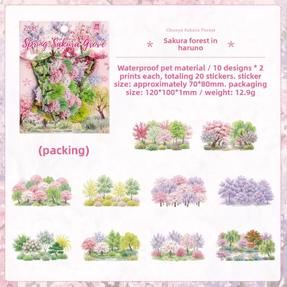 20 Pcs Four Seasons of The Forest Series Journaling Stickers