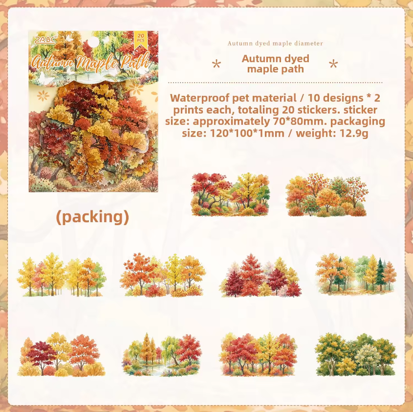 20 Pcs Four Seasons of The Forest Series Journaling Stickers