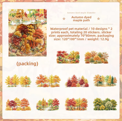 20 Pcs Four Seasons of The Forest Series Journaling Stickers
