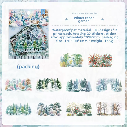 20 Pcs Four Seasons of The Forest Series Journaling Stickers