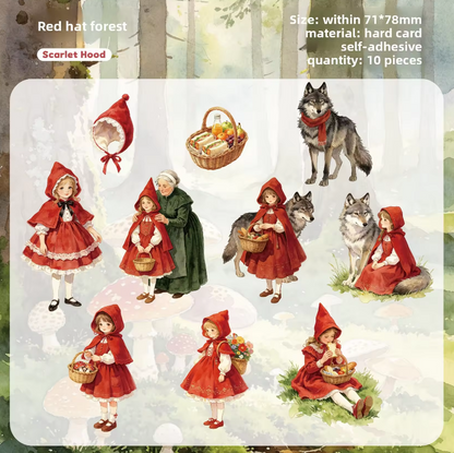 10 Pcs Enchanted Dreams Fairy Tale Journaling Stickers