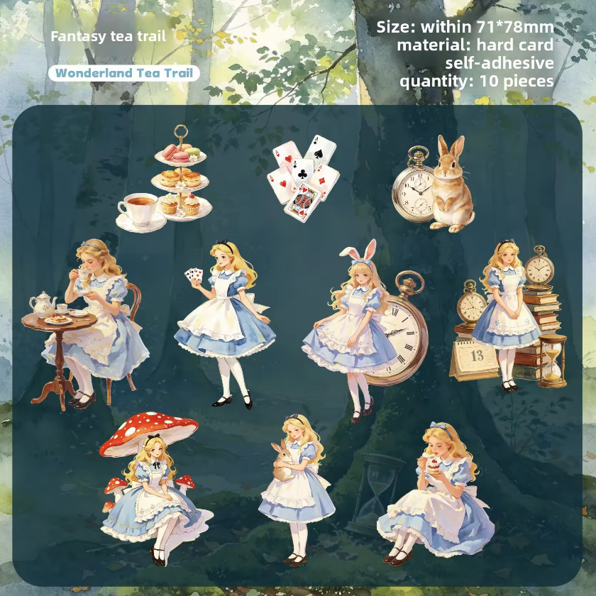 10 Pcs Enchanted Dreams Fairy Tale Journaling Stickers