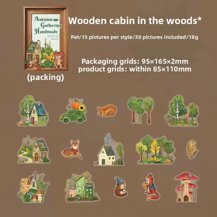 30 Pcs Autumn Gathering Handmade Series Beautiful Retro Stickers