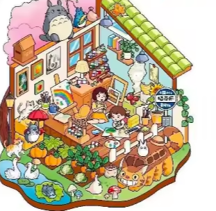 3 Sheets My Neighbor Totoro 3D Landscaping Scenery Sticker Pack
