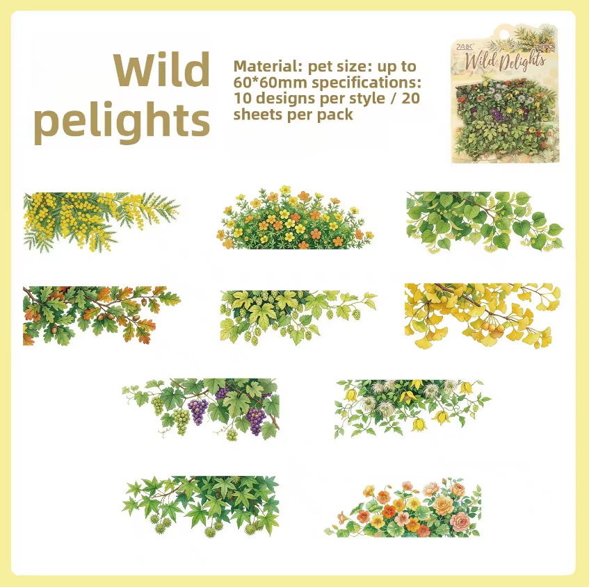 20 Pcs Poems in Bloom Floral Thoughts Journaling Stickers