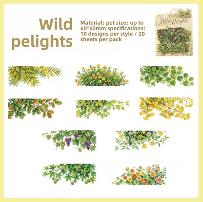 20 Pcs Poems in Bloom Floral Thoughts Journaling Stickers