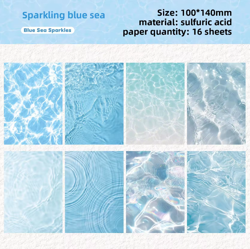 16 Sheets Shimmer Series Water Ripple Decorative Materials for Scrapbooking