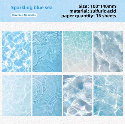 16 Sheets Shimmer Series Water Ripple Decorative Materials for Scrapbooking