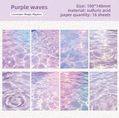 16 Sheets Shimmer Series Water Ripple Decorative Materials for Scrapbooking