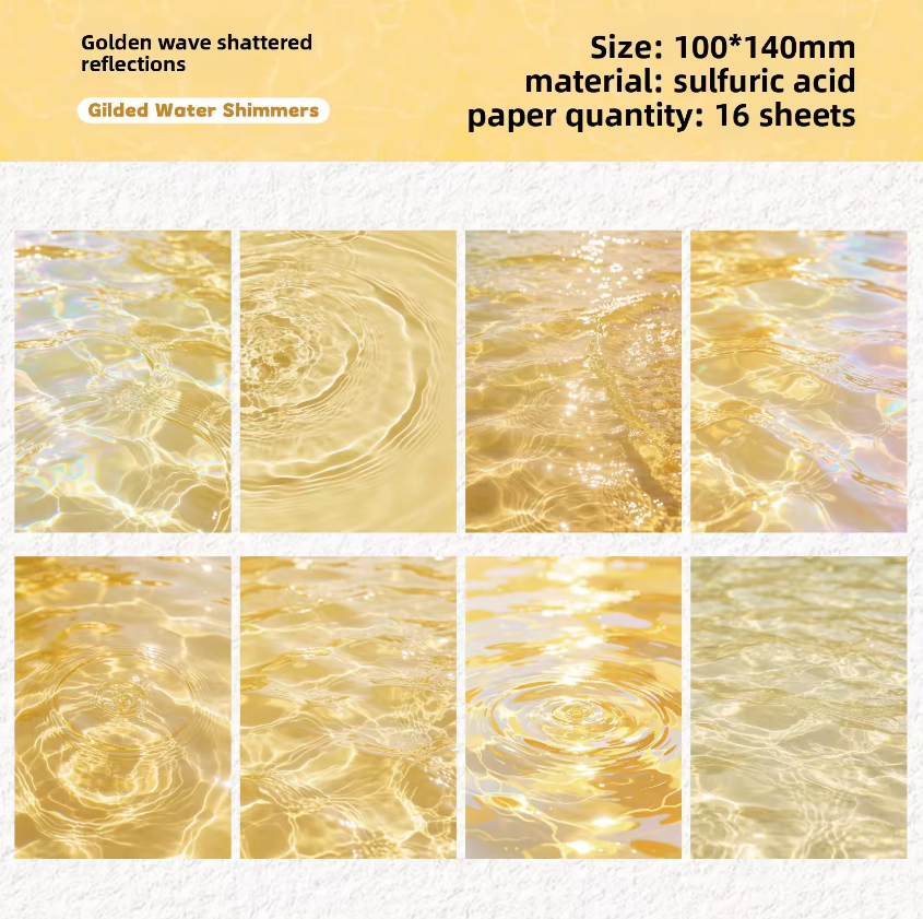 16 Sheets Shimmer Series Water Ripple Decorative Materials for Scrapbooking