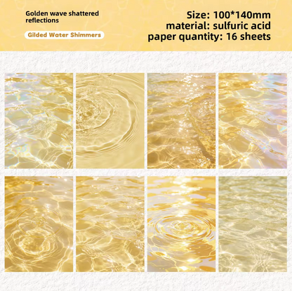 16 Sheets Shimmer Series Water Ripple Decorative Materials for Scrapbooking