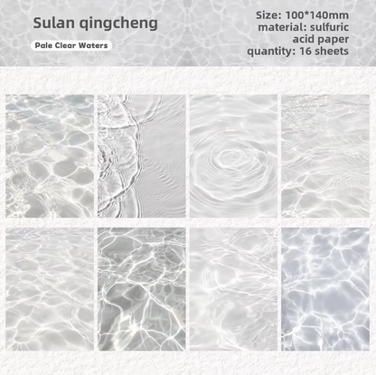16 Sheets Shimmer Series Water Ripple Decorative Materials for Scrapbooking
