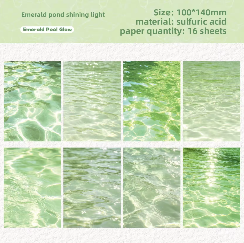 16 Sheets Shimmer Series Water Ripple Decorative Materials for Scrapbooking