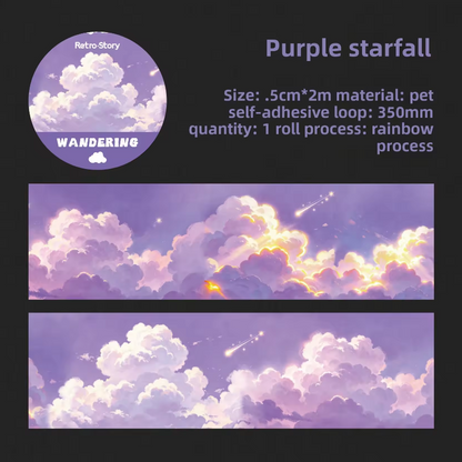 1 Roll Journey Through The Clouds Series Clouds and Sunset Theme Tape