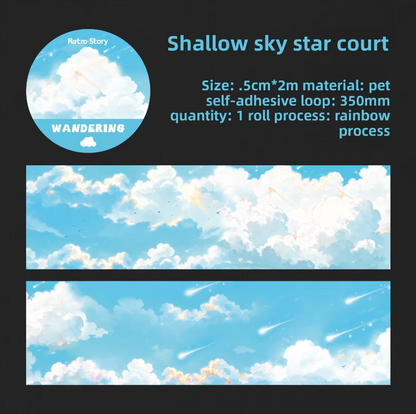1 Roll Journey Through The Clouds Series Clouds and Sunset Theme Tape