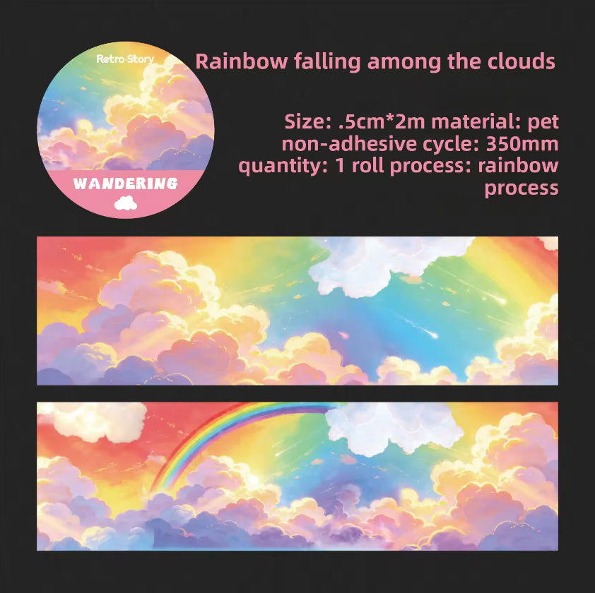 1 Roll Journey Through The Clouds Series Clouds and Sunset Theme Tape