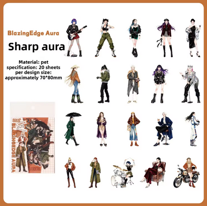 20 Pcs Endless Outfit Combinations Girl Character Journaling Stickers
