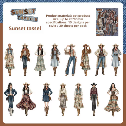 30 Pcs Wild Star Series Girl Character Stickers