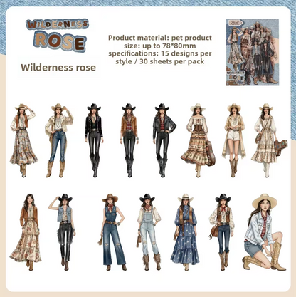 30 Pcs Wild Star Series Girl Character Stickers