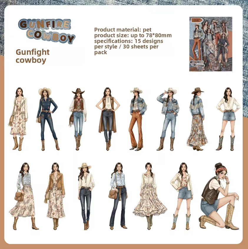 30 Pcs Wild Star Series Girl Character Stickers