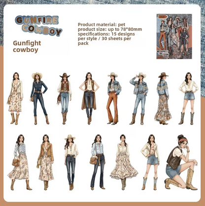30 Pcs Wild Star Series Girl Character Stickers