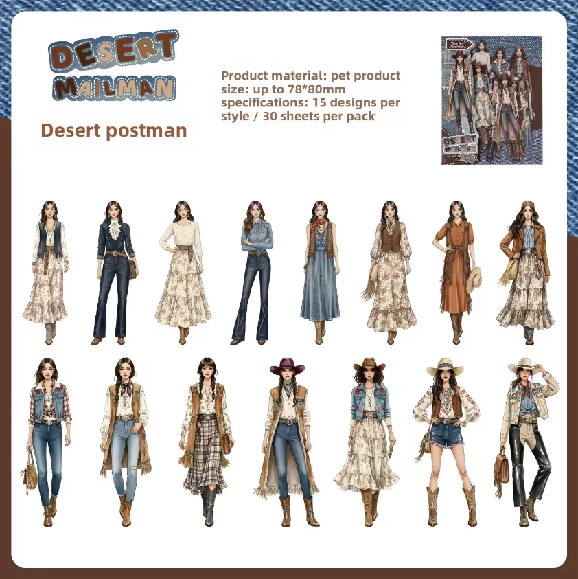 30 Pcs Wild Star Series Girl Character Stickers