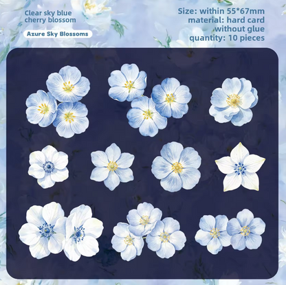 10 Pcs Light Floral Stationery Series Floral-themed Scrapbooking Stickers