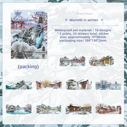 20 Pcs Four Seasons Series Retro Landscape Stickers
