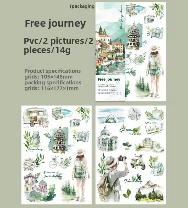 2 Sheets Your Life My Dream Series Transfer Journaling Stickers