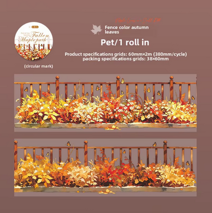 1 Roll Maple-Lined Path Series Autumn Scenery Landscape Tape