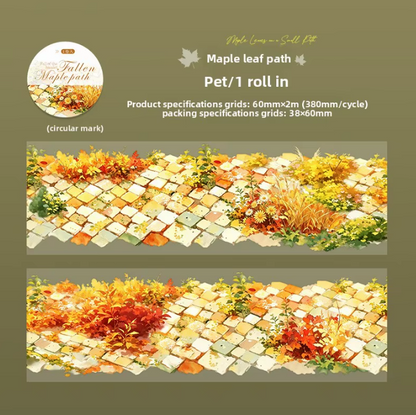 1 Roll Maple-Lined Path Series Autumn Scenery Landscape Tape