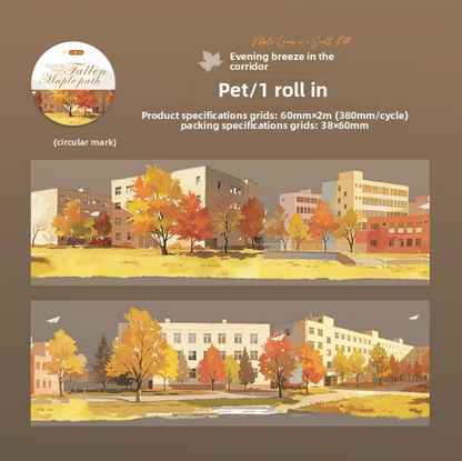 1 Roll Maple-Lined Path Series Autumn Scenery Landscape Tape