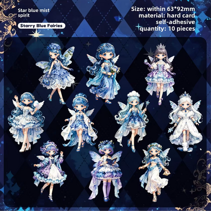 10 Pcs Lolita Fairy Series Lolita-style Anime-themed Journaling Stickers