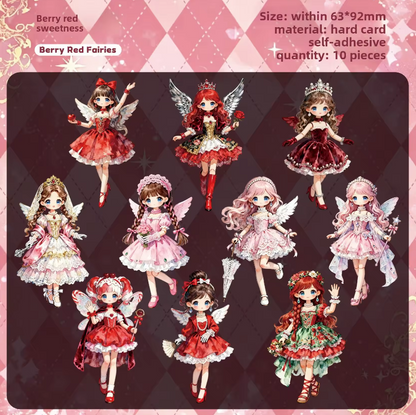 10 Pcs Lolita Fairy Series Lolita-style Anime-themed Journaling Stickers
