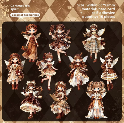 10 Pcs Lolita Fairy Series Lolita-style Anime-themed Journaling Stickers