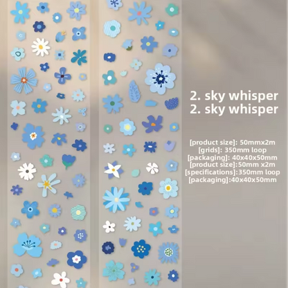 1 Roll Little Flower Story Series Edge-less Die-cut Flower Tape