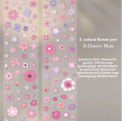 1 Roll Little Flower Story Series Edge-less Die-cut Flower Tape