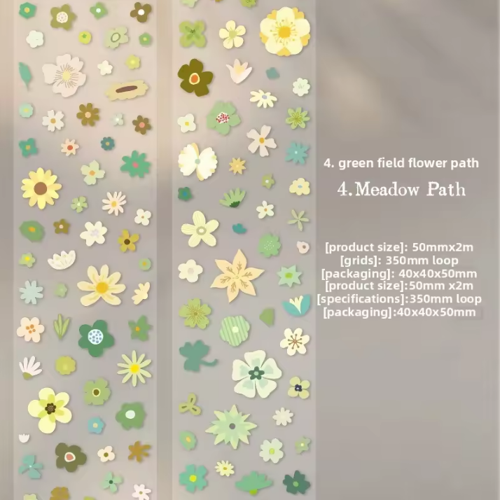 1 Roll Little Flower Story Series Edge-less Die-cut Flower Tape