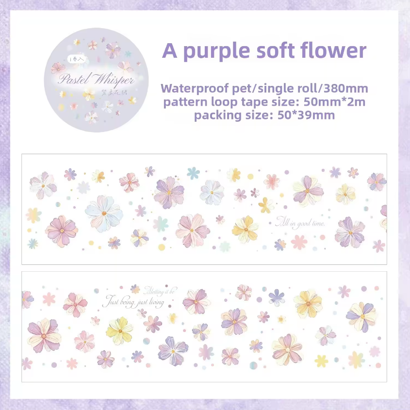 1 Roll Patel Whisper Die-Cut Flower Decorative Journal Tape