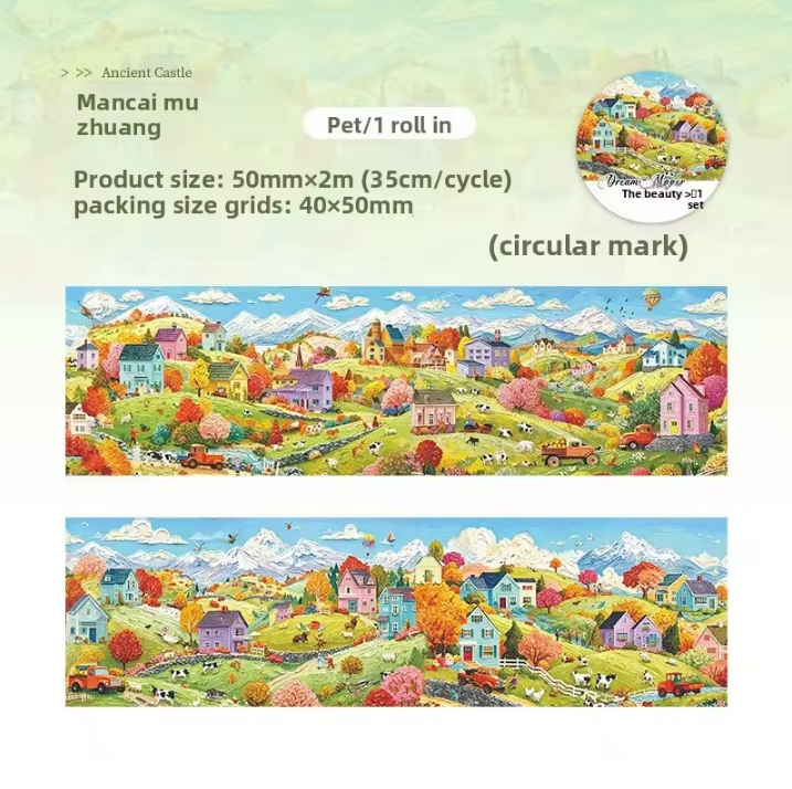 1 Roll Dream Manor Series Dreamy Castle Scenes Tape