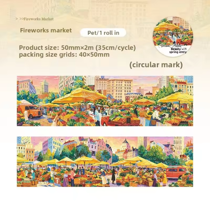 1 Roll Dream Manor Series Dreamy Castle Scenes Tape